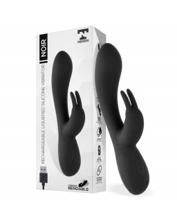 Noir Vibrador Silicona Liquida Inyectada 2 Motores USB