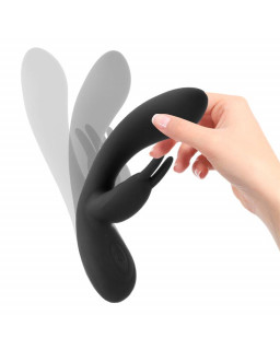 Noir Vibrador Silicona Liquida Inyectada 2 Motores USB