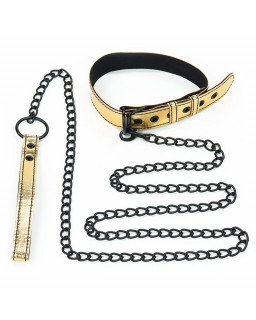 Collar con Correa Bondage Dorado