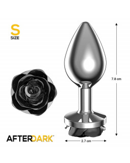 Plug Anal de Metal con Rosa Negra en la Base Talla S