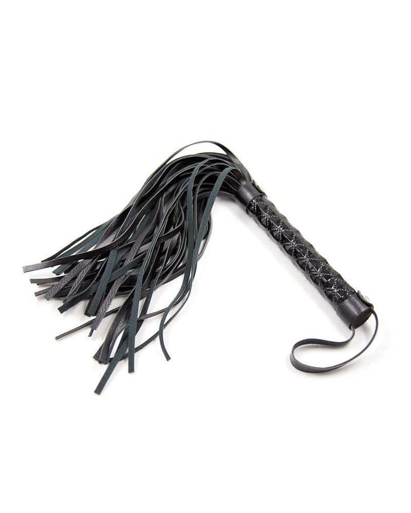 Flogger Patron de Diamante y Mango de Metal 39 cm Negro