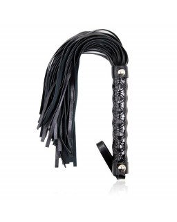 Flogger Patron de Diamante y Mango de Metal 39 cm Negro