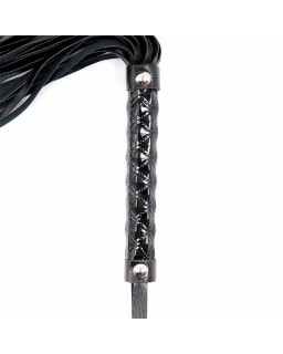 Flogger Patron de Diamante y Mango de Metal 39 cm Negro