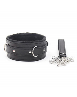 Collar con Correa de Metal Negro