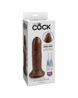 King Cock Dildo Realista con Glande Retractil Color Marron 6