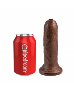 King Cock Dildo Realista con Glande Retractil Color Marron 6