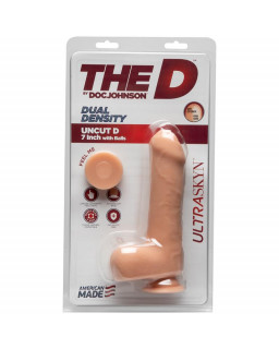 Dildo Dual Density Uncut D con Testiculos 7 Ultraskyn Vanilla