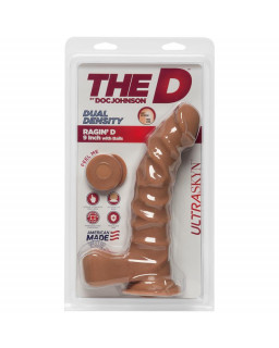 Dildo Dual Density RaginD con Testiculos 9 Caramel