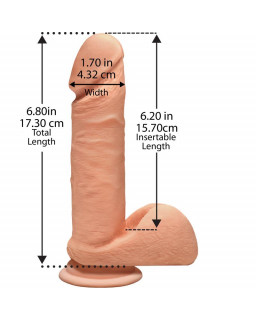 Dildo Dual Density Perfect D con Testiculos 7 Vanilla