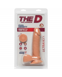 Dildo Dual Density Perfect D con Testiculos 7 Vanilla