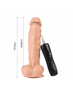 Vibrador y Rotador Realista Eden 16 cm