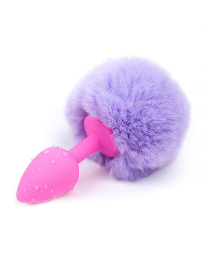 Plug Anal con Pompon Purpura Claro Talla S