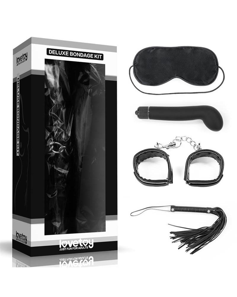 Kit Bondage Deluxe con Vibrador Negro