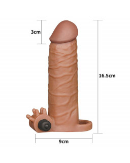 Funda para el Pene con Vibracion Add 2 Pleasure X Tender Marron