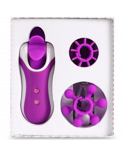 Clitella Estimulador Sexo Oral con Accesorios Purpura