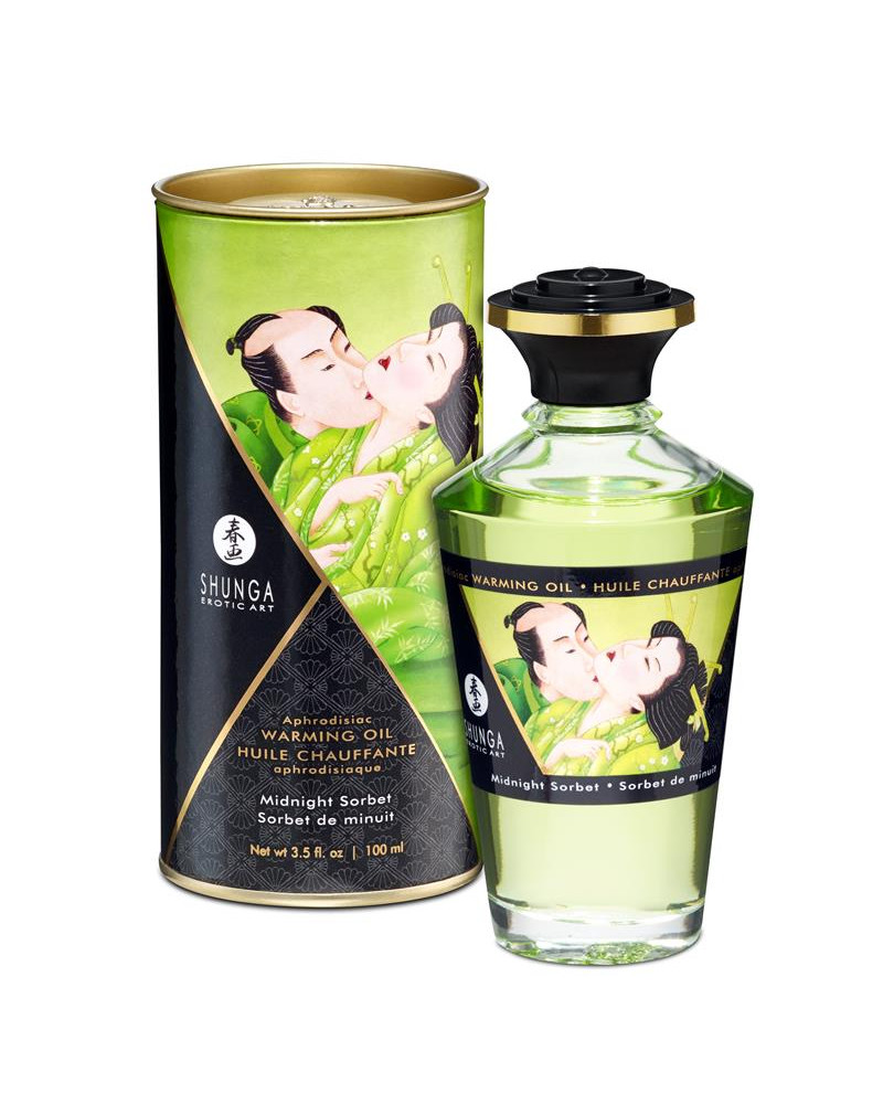 Shunga Aceite de Masaje Efecto Calor Aroma Sorbete de Medianoche