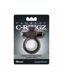 Fantasy C Ringz Super Anillo Vibrador de Silicona Negro