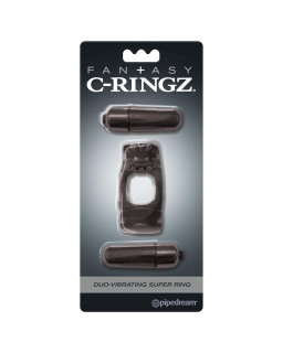 Fantasy C Ringz Super Anillo Duo Vibrador Negro