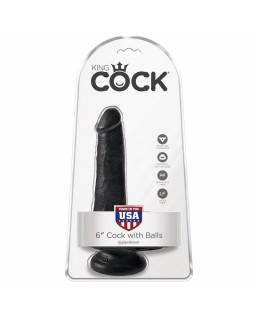 King Cock Pene con Testiculos de 6 Color Negro