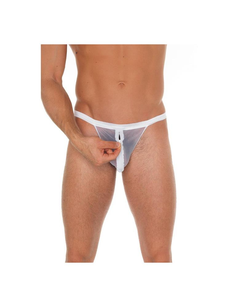 Tanga con Cremallera Blanco Talla unica