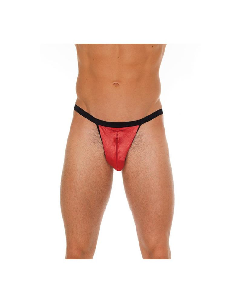 Tanga con Cremallera Rojo y Negro Talla unica