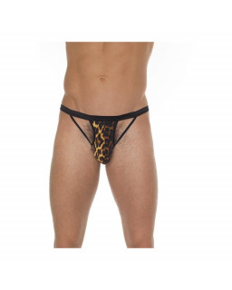 Tanga con Tiras Negro y Leopardo Talla unica