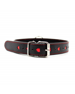 Collar con Cadena de Metal Negro Rojo