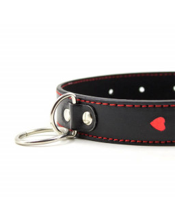 Collar con Cadena de Metal Negro Rojo