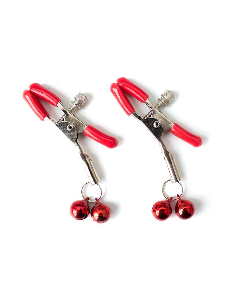 Pinzas para Pezones con Cascabeles Metal Rojo