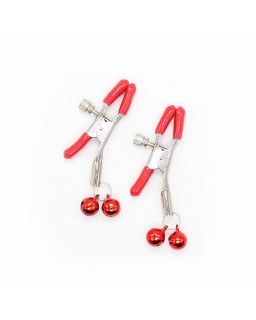 Pinzas para Pezones con Cascabeles Metal Rojo