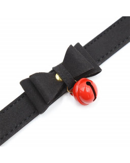 Collar con Lazo y Cascabel 44 cm Negro Rojo