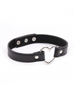 Collar con Aro en Forma de Corazon Ajustable 415 cm Negro