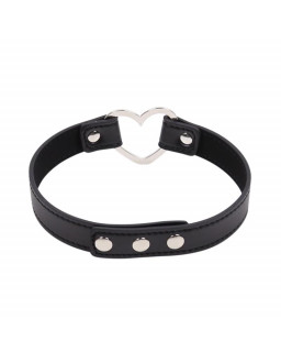 Collar con Aro en Forma de Corazon Ajustable 415 cm Negro