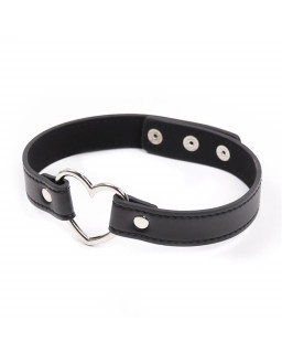 Collar con Aro en Forma de Corazon Ajustable 415 cm Negro