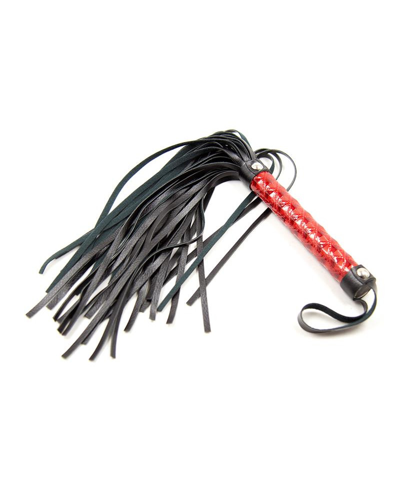 Flogger Patron de Diamante y Mango de Metal 39 cm Rojo