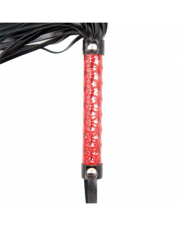 Flogger Patron de Diamante y Mango de Metal 39 cm Rojo