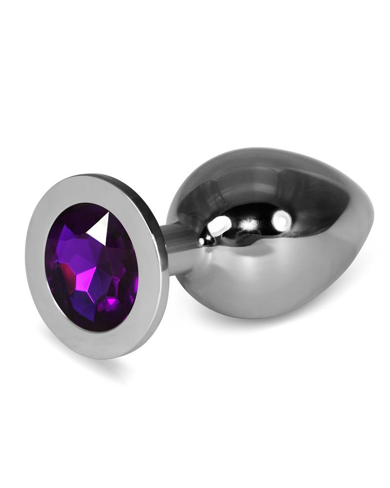 Plug Anal Metal RoseBud Classic con Joya Purpura Talla L