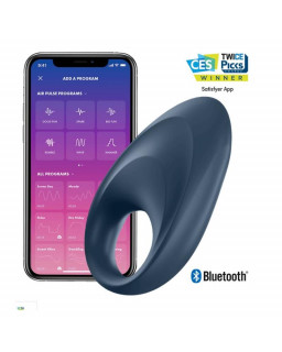 Mighty One Anillo Vibrador con APP Azul