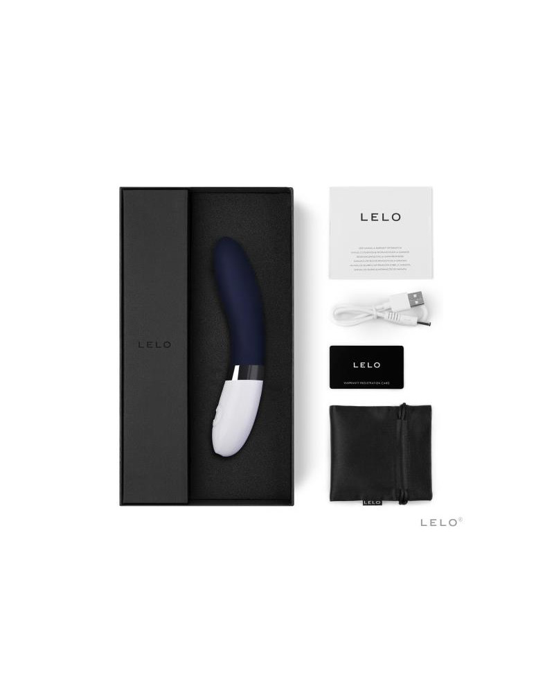 LIV 2 Vibrador Azul 2 Azul y blanco en una caja