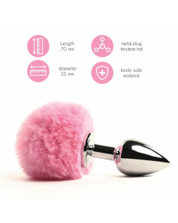 Bunny Tail Plug Anal con Cola Rosa