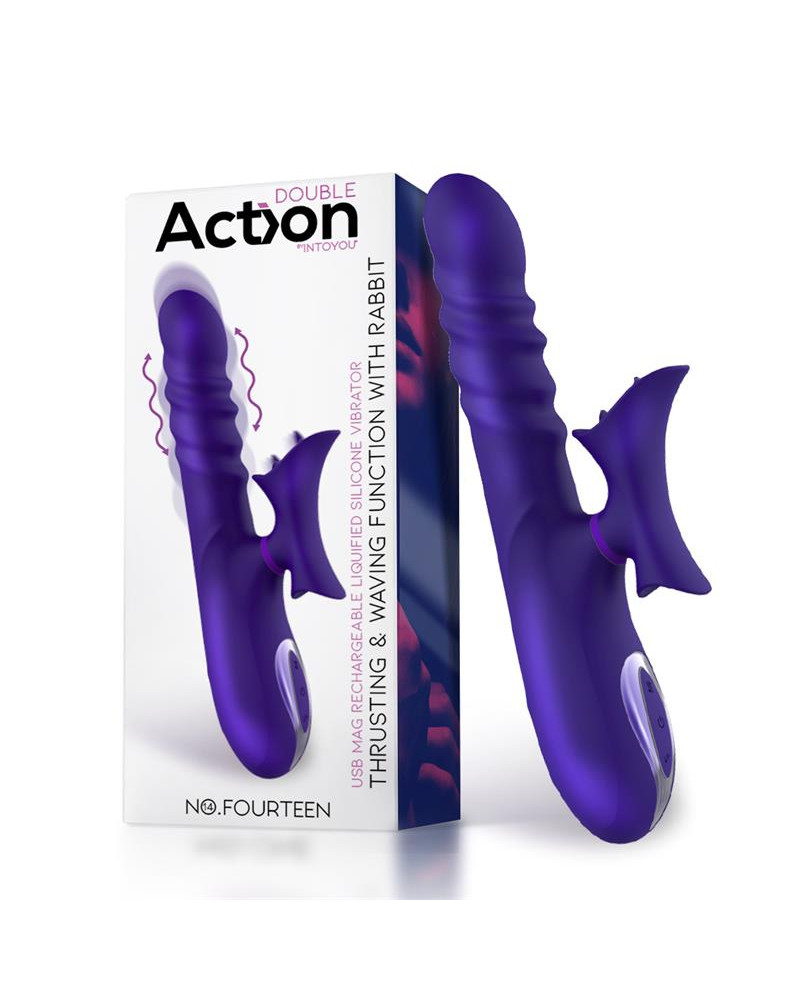 No Fourteen Vibrador Funcion Telescopica Ondulante y Lengua Alta Frecuencia Silicona Liquida USB