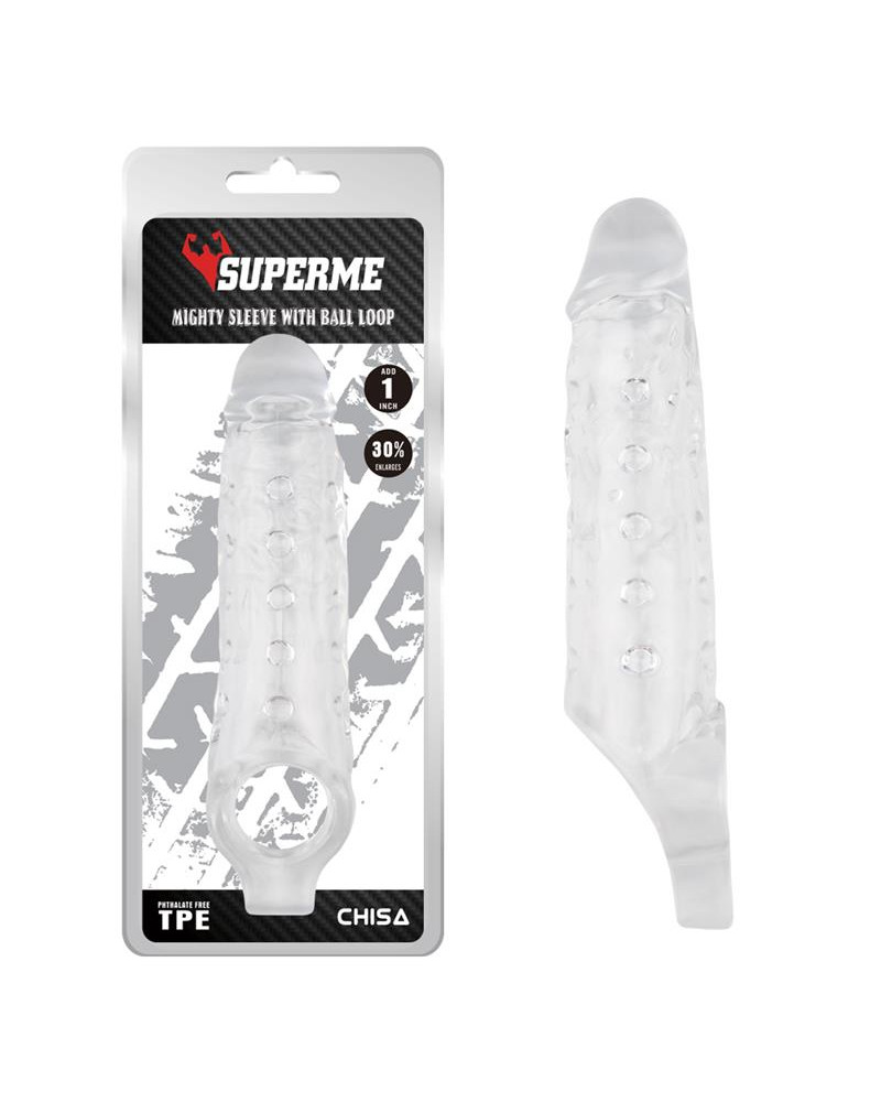 Funda para el Pene con Sujecion para Testiculos Mighty Transparente