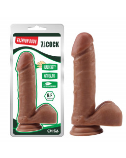 Dildo Dual density Fashion Dude 20 cm Bronceado