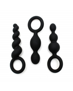 Pack de 3 Plugs Silicona Negro