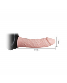 Arnes con Dildo Hueco y Vibracion 155 x 42 cm Natural