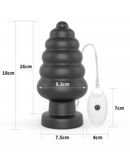 Plug Anal con Vibracion King Sized 7 Negro