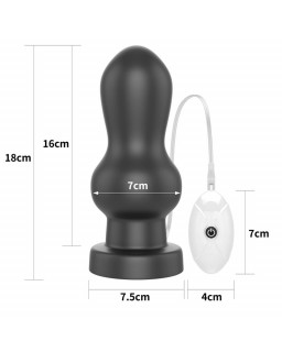 Plug Anal con Vibracion King Sized 7 Negro