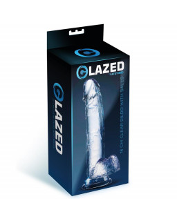 Dildo Realista con Testiculos Material Cristalino 18 cm