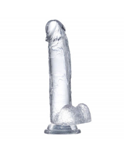 Dildo Realista con Testiculos Material Cristalino 18 cm