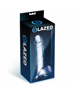 Dildo Realista con Testiculos Material Cristalino 20 cm